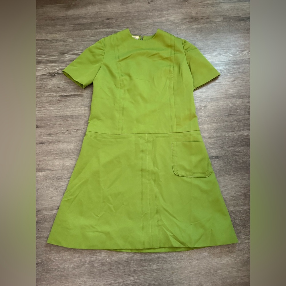Vintage Vogue Paris Original Green Canvas Dress